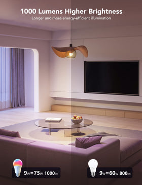 Govee LED Smart Light Bulbs 1000-lumens bright lighting for large spaces