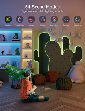 Govee music sync mode makes lights react to music.