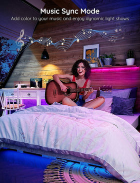 Govee LED strip music sync responds to your songs.