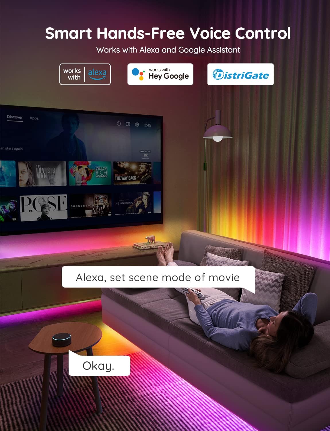 Govee LED strip with protective coating resists dust and moisture for indoor use.