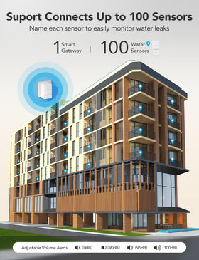 GoveeLife 100 dB alarm provides audible warnings when leaks occur.