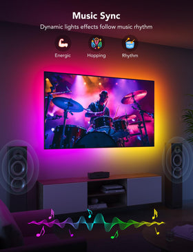 Govee music-sync effect demo with colors pulsing to sound