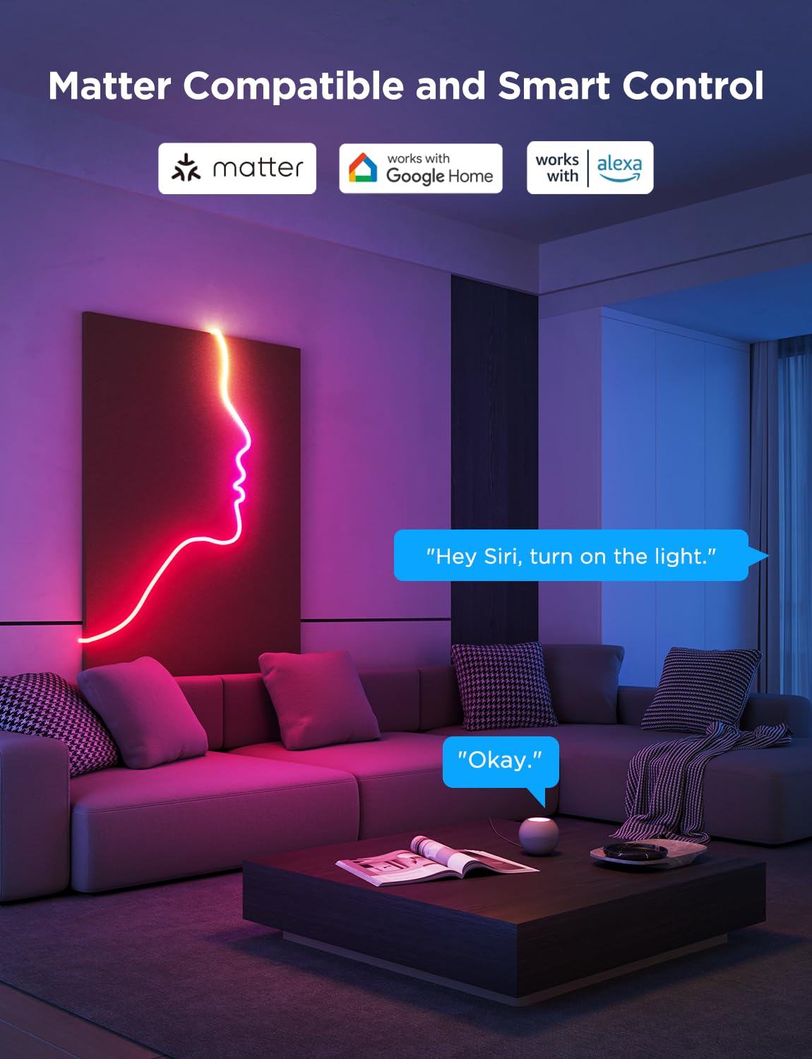 Govee Neon Lights upgraded bend clips for simple shaping