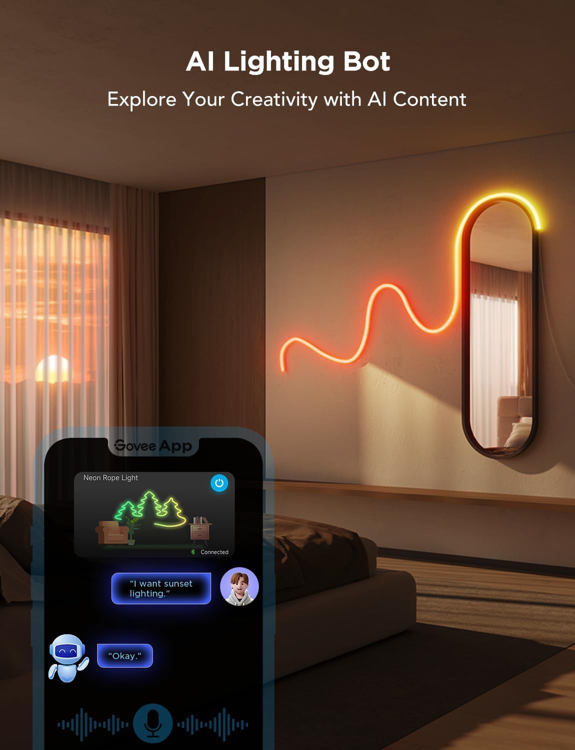 Govee Home app shape mapping applies lighting across segments