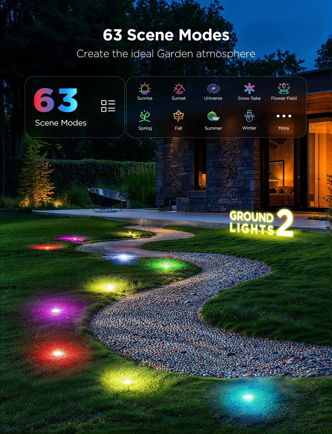 Govee Outdoor Ground Lights 2 IP67 waterproof design for outdoor durability
