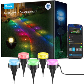 Govee Outdoor Ground Lights 2 RGBIC pathway lights for colorful outdoor decor