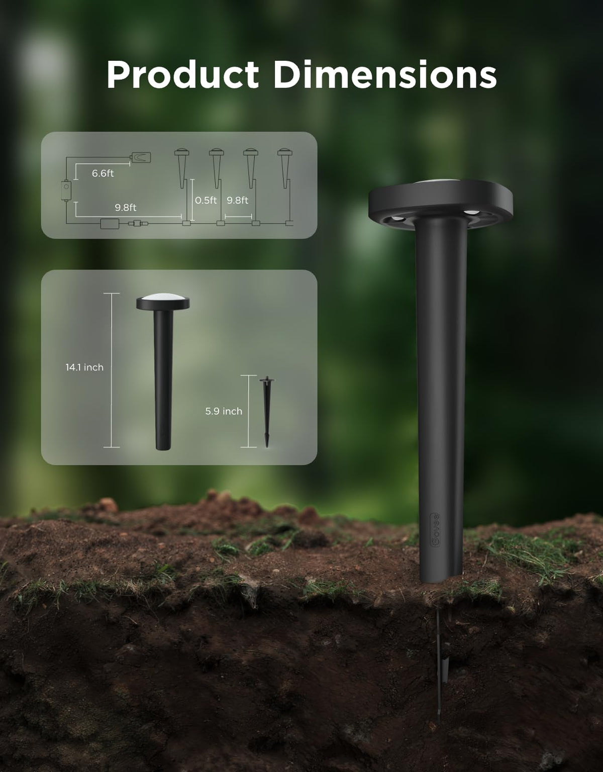 Govee outdoor pathway lights 16-bit chip enables smooth color transitions