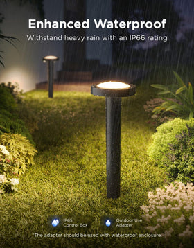 Govee outdoor pathway lights IP66 enclosure emphasizes durable weatherproof performance