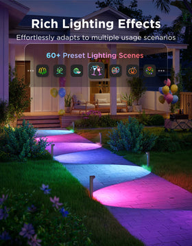 Govee pathway lights sync with music for a lively outdoor display