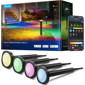 Govee outdoor pathway lights front view showing stylish design and even illumination