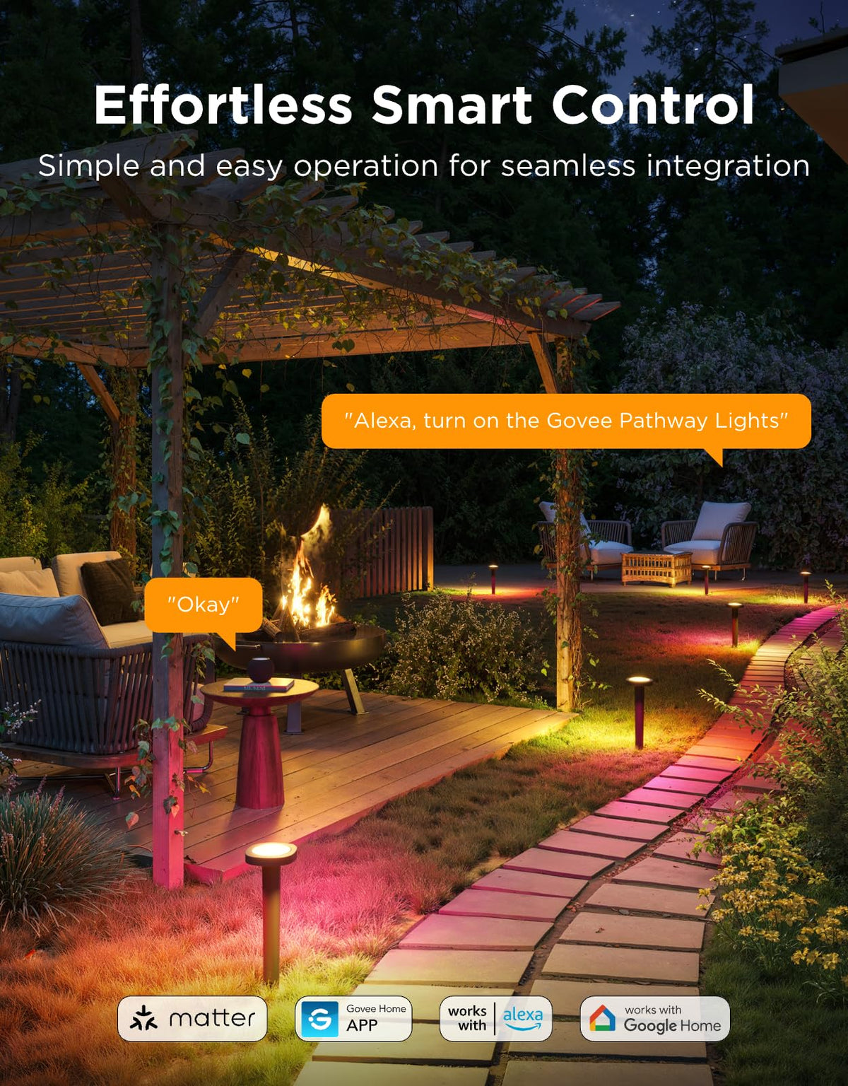 Govee outdoor pathway lights feature voice control and smart app setup