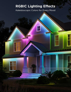 Govee RGBIC color scene modes offer instant mood changes for outdoor spaces.
