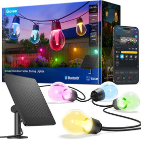 Govee 33ft outdoor solar string lights setup for sun-powered ambience
