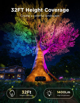 Govee RGBWIC lights showcase colorful effects to enhance landscape decor