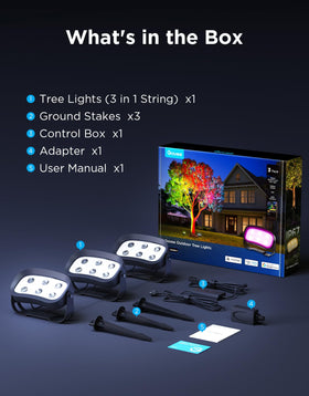 Govee tree lights illuminate yards for gatherings and evenings