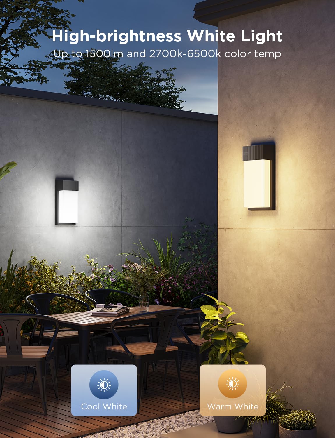 Govee IP65 aluminum housing resists weather and dust.