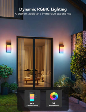 Govee RGBIC wall light offers 45 scene modes for versatile ambiance.