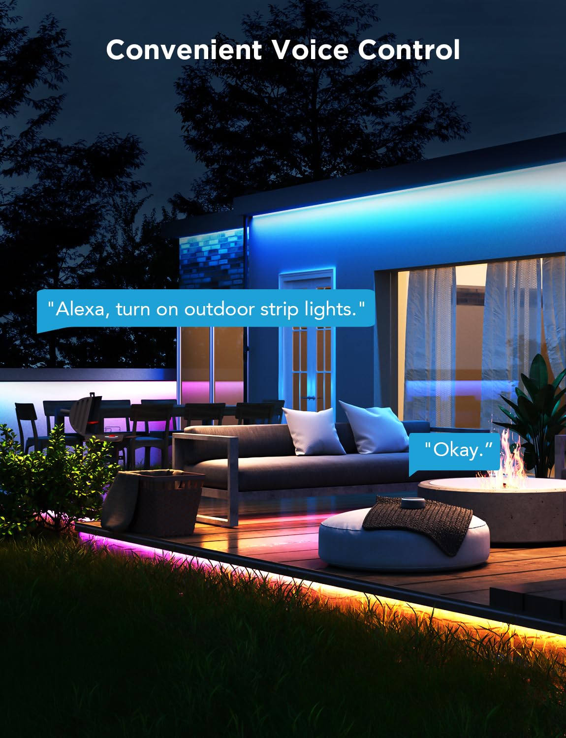 Govee party decor with music-sync lighting for outdoor gatherings