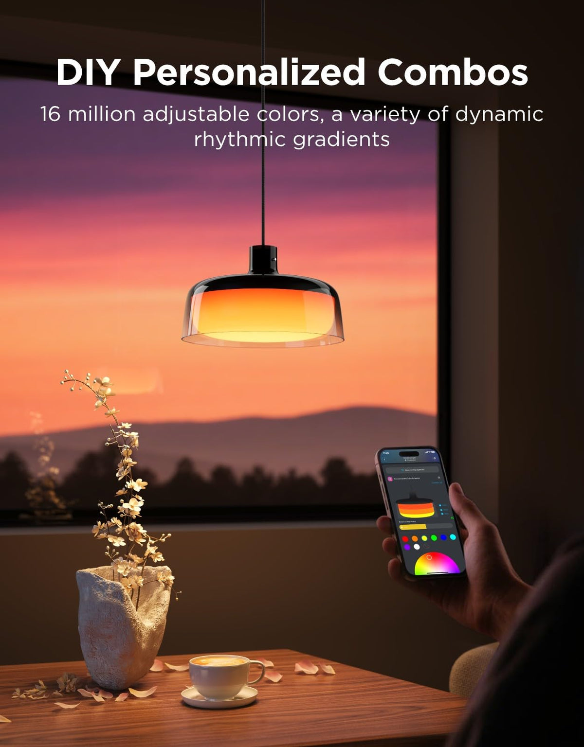 Adjustable-height Govee pendant light fits different ceiling heights.