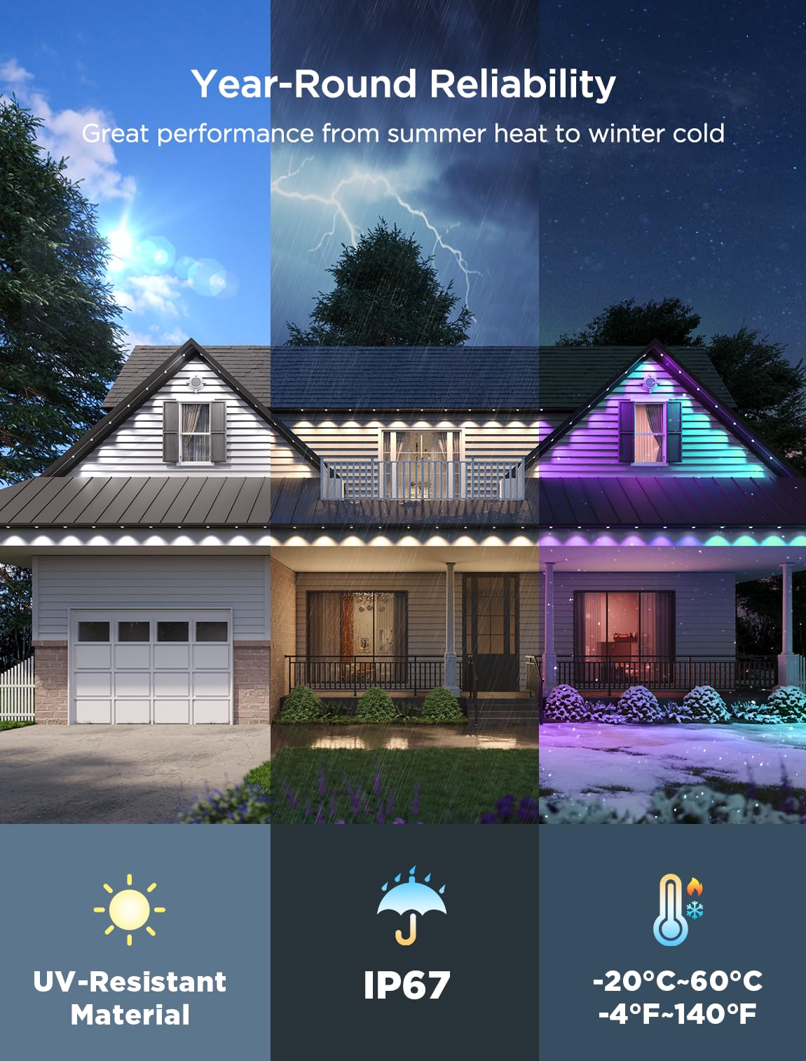 Govee Permanent Outdoor Lights 2 100 scene modes for mood lighting and events