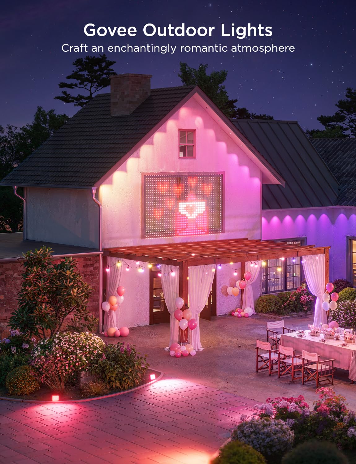 Govee Permanent Outdoor Lights 2 vibrant color options for porch lighting