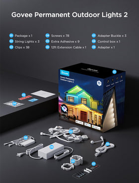 Govee Permanent Outdoor Lights 2 extension cables for flexible setup