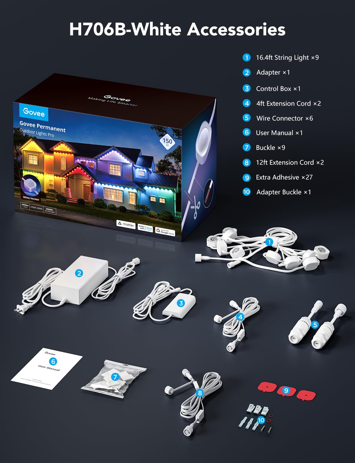 Govee Permanent Outdoor Lights Pro nighttime ambience for outdoor gatherings.