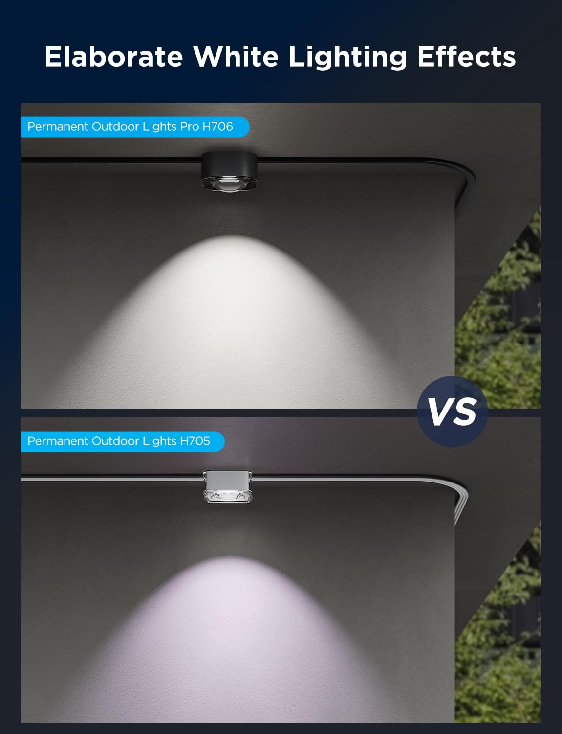 Govee Permanent Outdoor Lights Pro warm to cool white range 2700K-6500K