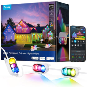 Govee Prism 200ft outdoor lights with 72 triple-color heads for customizable ambiance