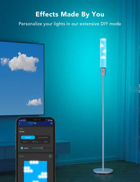 Govee app control interface shown for quick scene changes and brightness