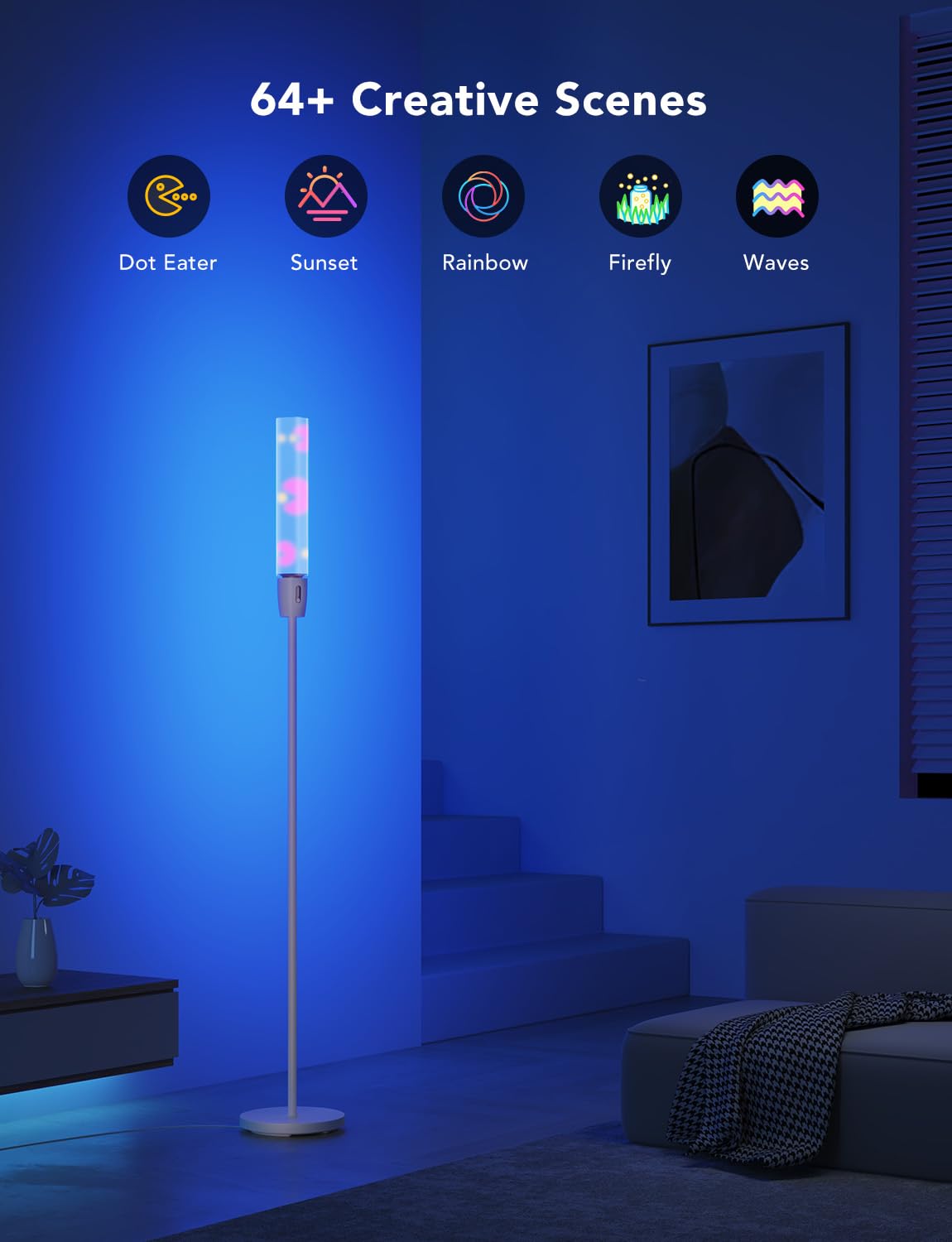 DIY color patterns drawn in the app applied to lamp lighting