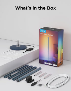 Govee RGBIC Floor Lamp Basic durable design offers flexible placement around home