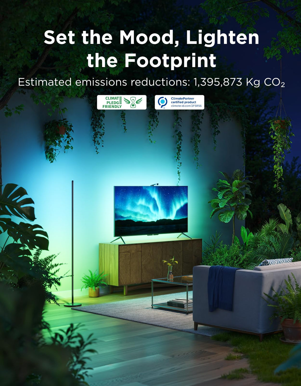 Govee RGBIC Floor Lamp music sync demonstrates dynamic color changes with audio.