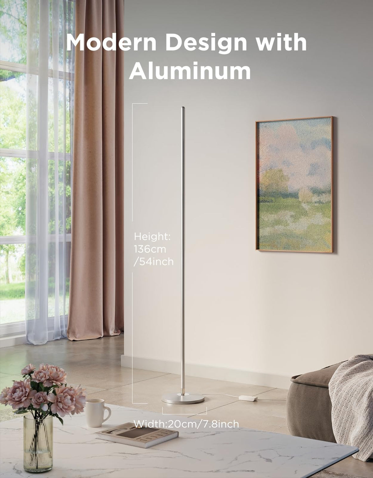 Govee RGBIC Floor Lamp portable and easy to move.