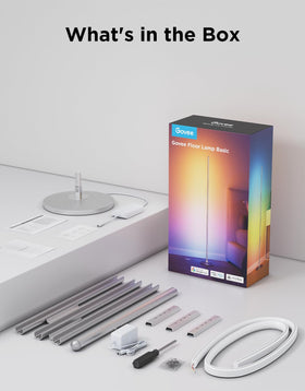 Govee RGBIC Floor Lamp 2.4GHz WiFi compatibility for quick setup.