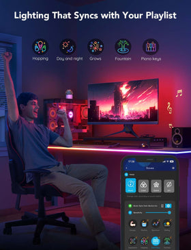 Govee RGBIC lights offer 16 million colors, 64+ scenes for mood customization.