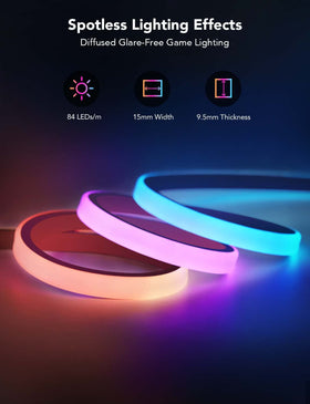 Govee RGBIC lights can be cut to fit desk edges precisely.