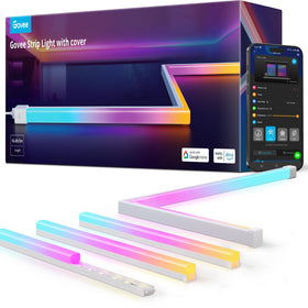 Govee RGBIC LED strip lights 16.4ft with covers for soft ambient room lighting