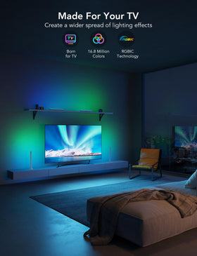 Govee RGBIC light bars rotatable 90 degrees for wider lighting spread.