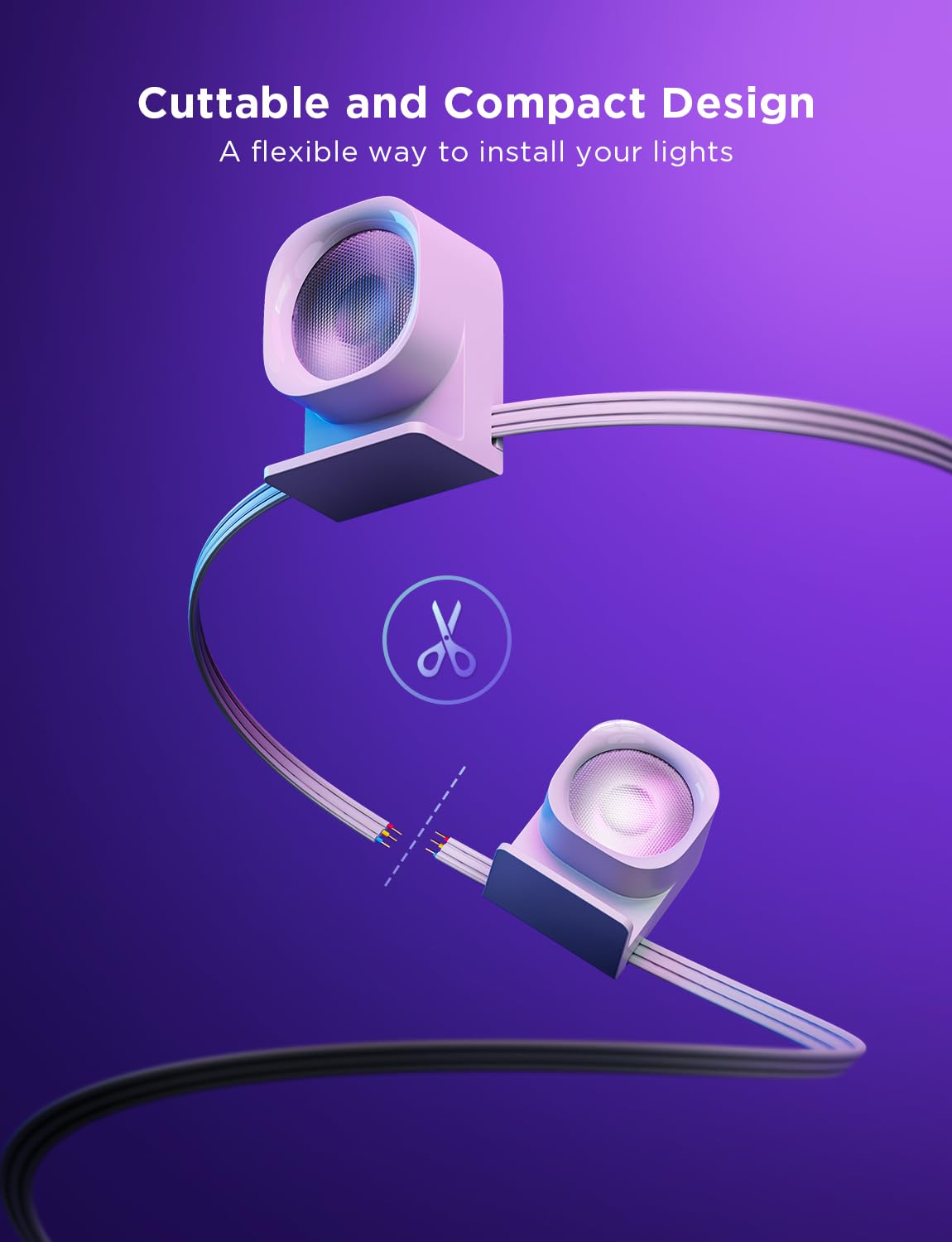 Govee RGBIC string downlights with Alexa control for hands-free operation.