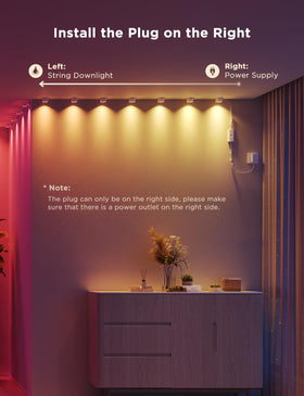 Govee RGBIC string downlights curved-wall fit adapts to various layouts.