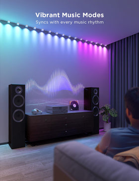 Govee RGBIC string downlights in music mode syncs with your party tunes.