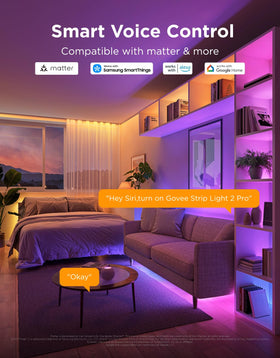 Govee RGBIC Strip Light 2 Pro voice control with Alexa and Google Assistant