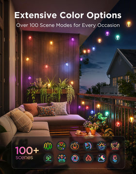 Govee RGBWIC LED bulbs offer 111 color scenes for versatile outdoor ambiance.