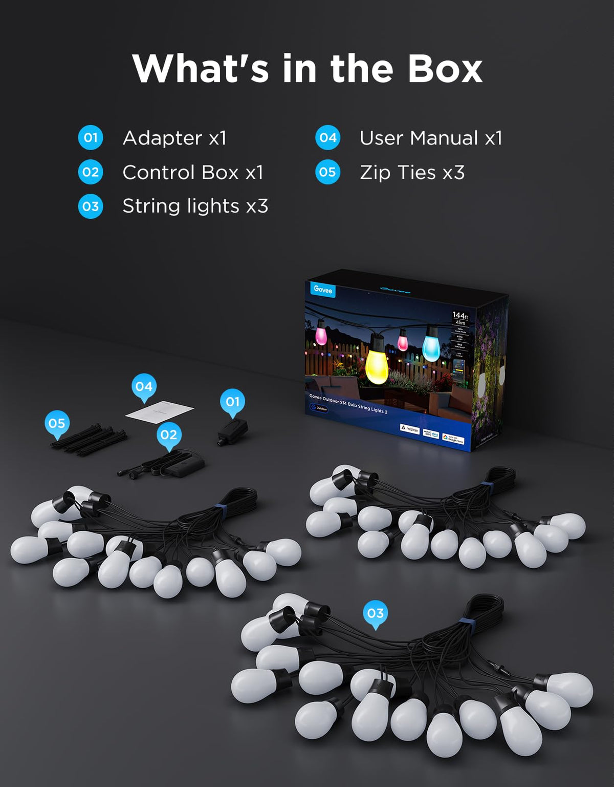Govee S14 quick and easy installation with versatile mounting options.