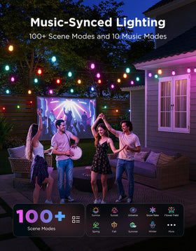 Govee S14 RGBIC color range lighting across the string for vivid scenes
