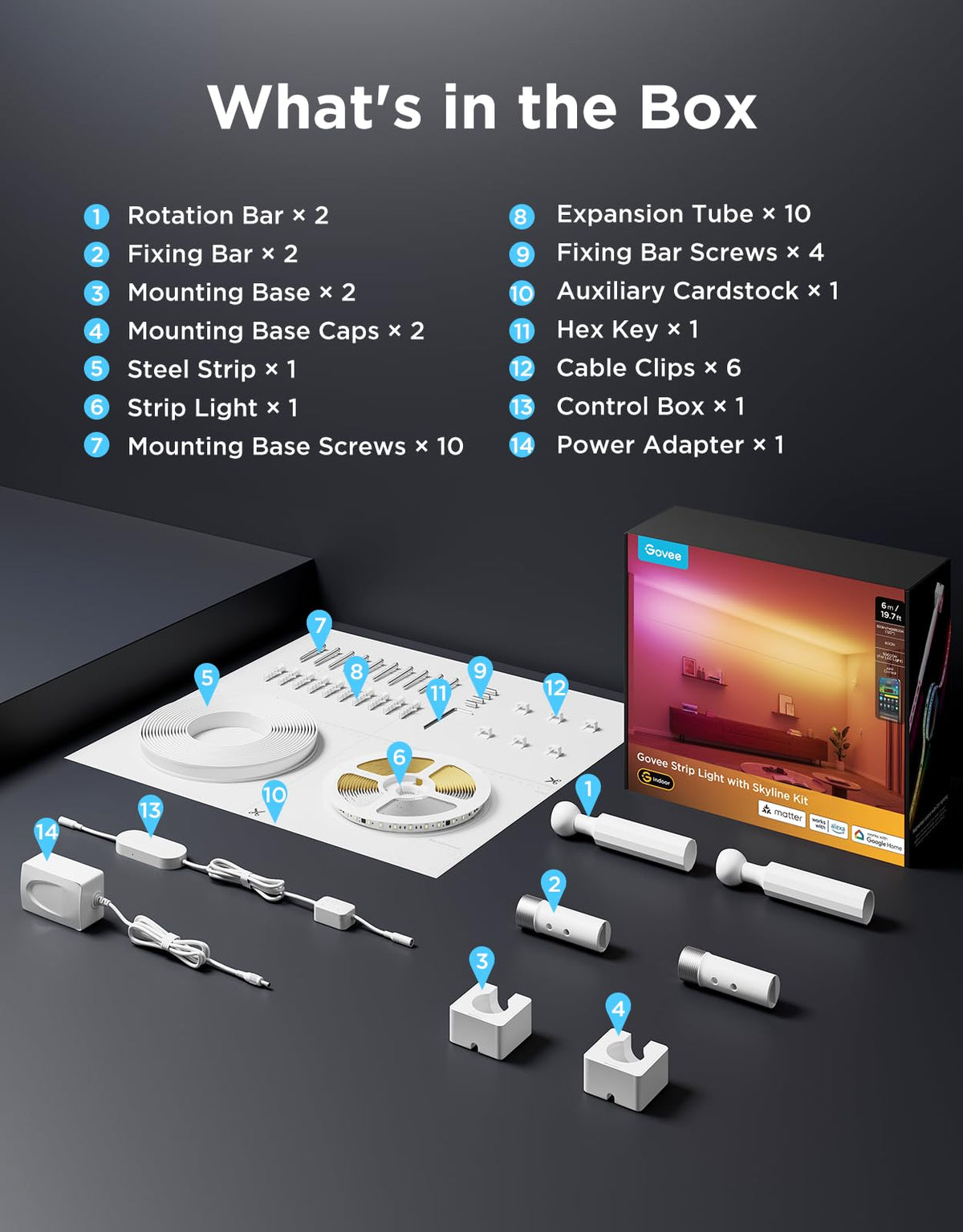 Govee Skyline Kit horizontal and vertical installation options.