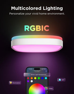 Govee Smart Ceiling Light backplate mount illustrates secure installation for everyday living.