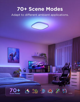 Govee Smart Ceiling Light color spectrum highlights vibrant RGBIC lighting options.
