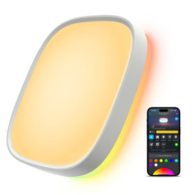 Govee Smart Ceiling Light front view showcases a sleek square design for contemporary rooms.